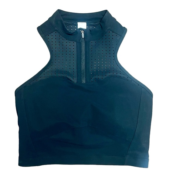 NWT Lululemon size 6 Unleash Strength Bra Medium Support Black Zip Up Perforated - Picture 4 of 16